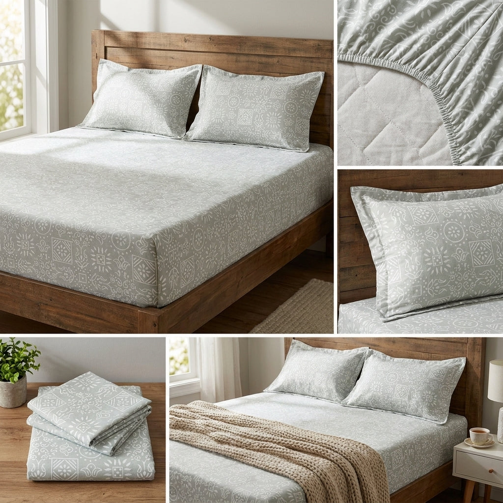 Classical Design Elastic/Fitted Bedsheets Pure Cotton 108 BY 108 Inch