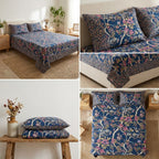 Ajrakh Cotton Bedsheet – King Size 120 x 120 Inches