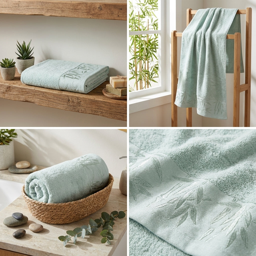 Luxe Bamboo Design Bath Towel – Ultra Soft & Highly Absorbent