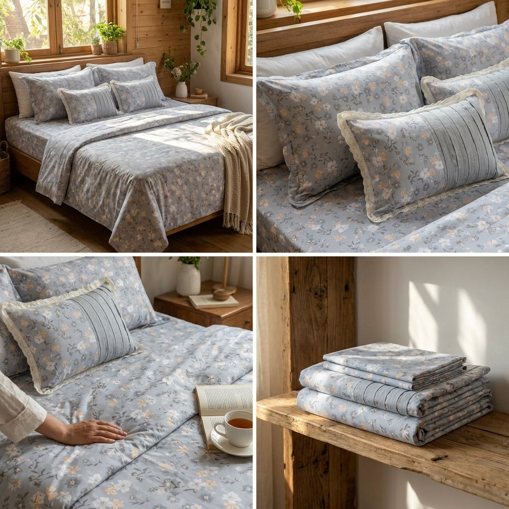 Premium Summer Bedsheet Set – 5 Piece Cotton Collection