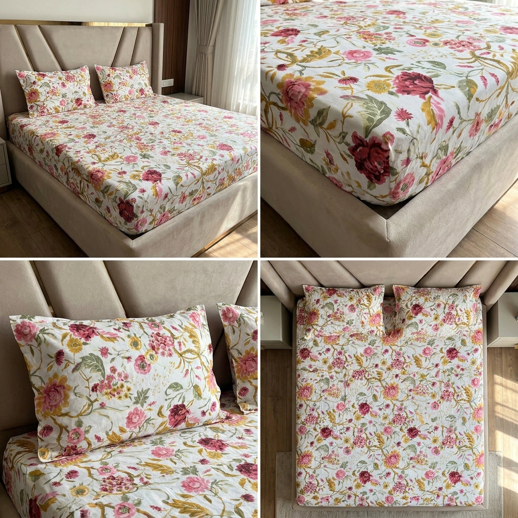 Fitted Bedsheets Pure Cotton 108 BY 108 Inch