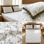 Thick Cotton Bedsheet With Chicken Lace Pillow Covers 108 -108 inch Product Code :- 55B96RKEH