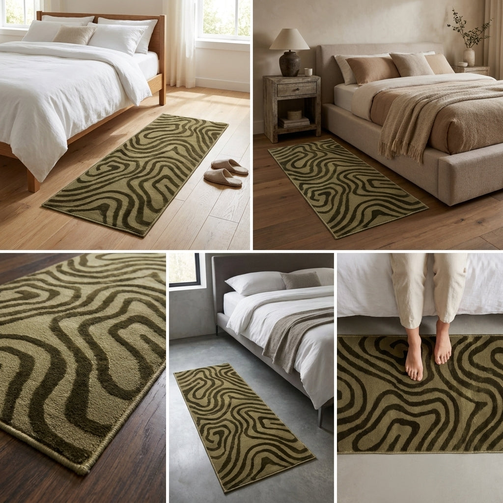 Luxury Bedside Runner Rug – Soft Modern Bedroom Carpet (60 × 140 CM) ✨
