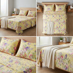 British Rose Bedsheet with Quilted Pillow Covers – Super King Size