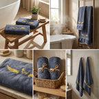 Couple Embroidered Bath Towel Set – Ultra Soft & Highly Absorbent