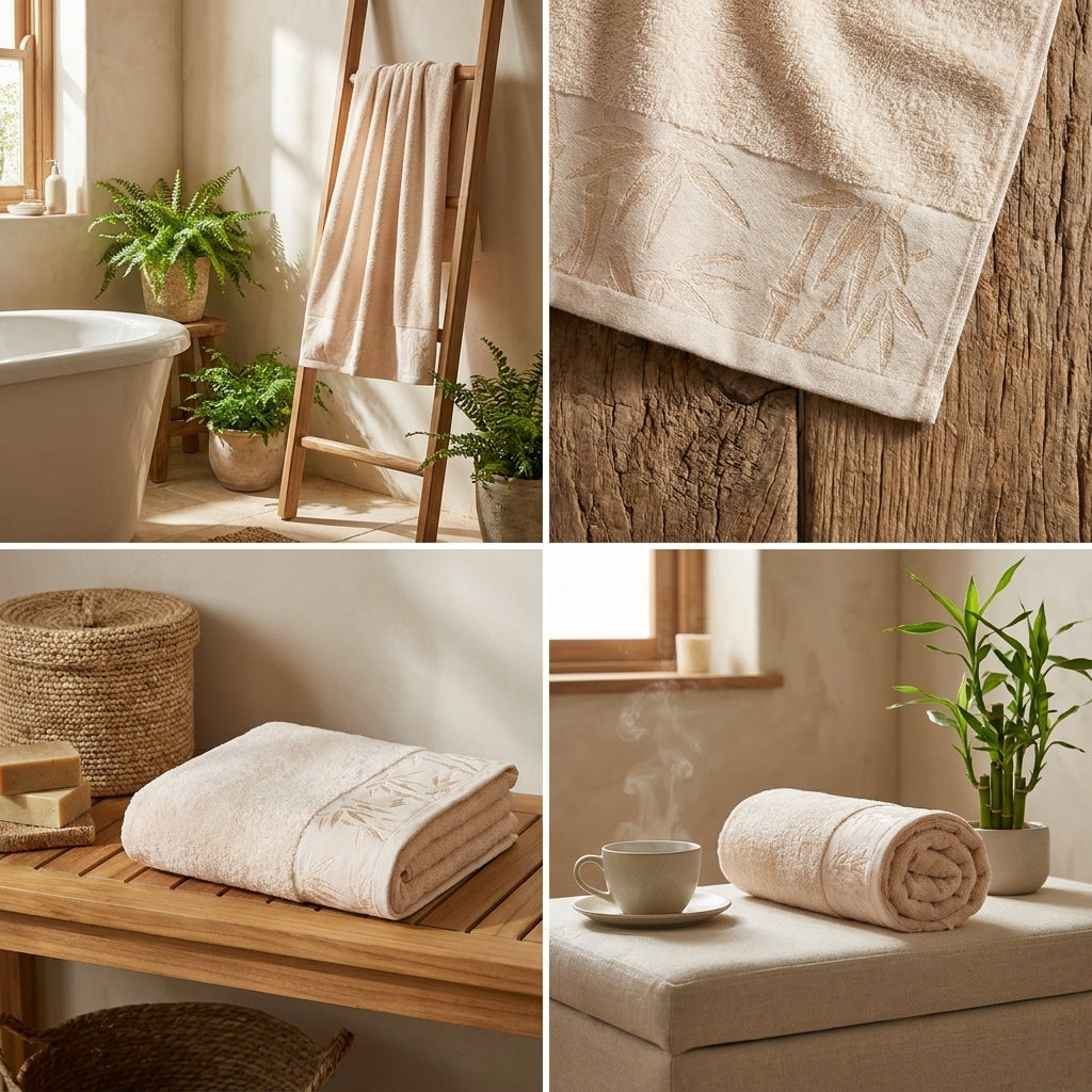 Luxe Bamboo Design Bath Towel – Ultra Soft & Highly Absorbent