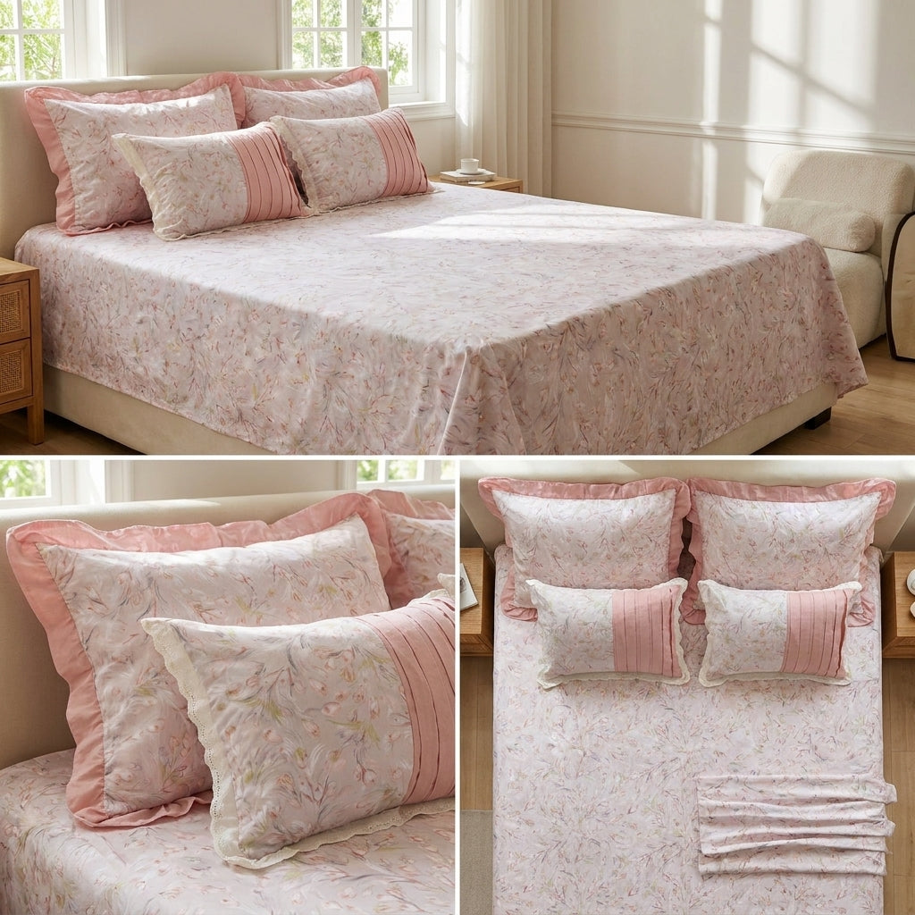 Premium Summer Bedsheet Set – 5 Piece Cotton Collection