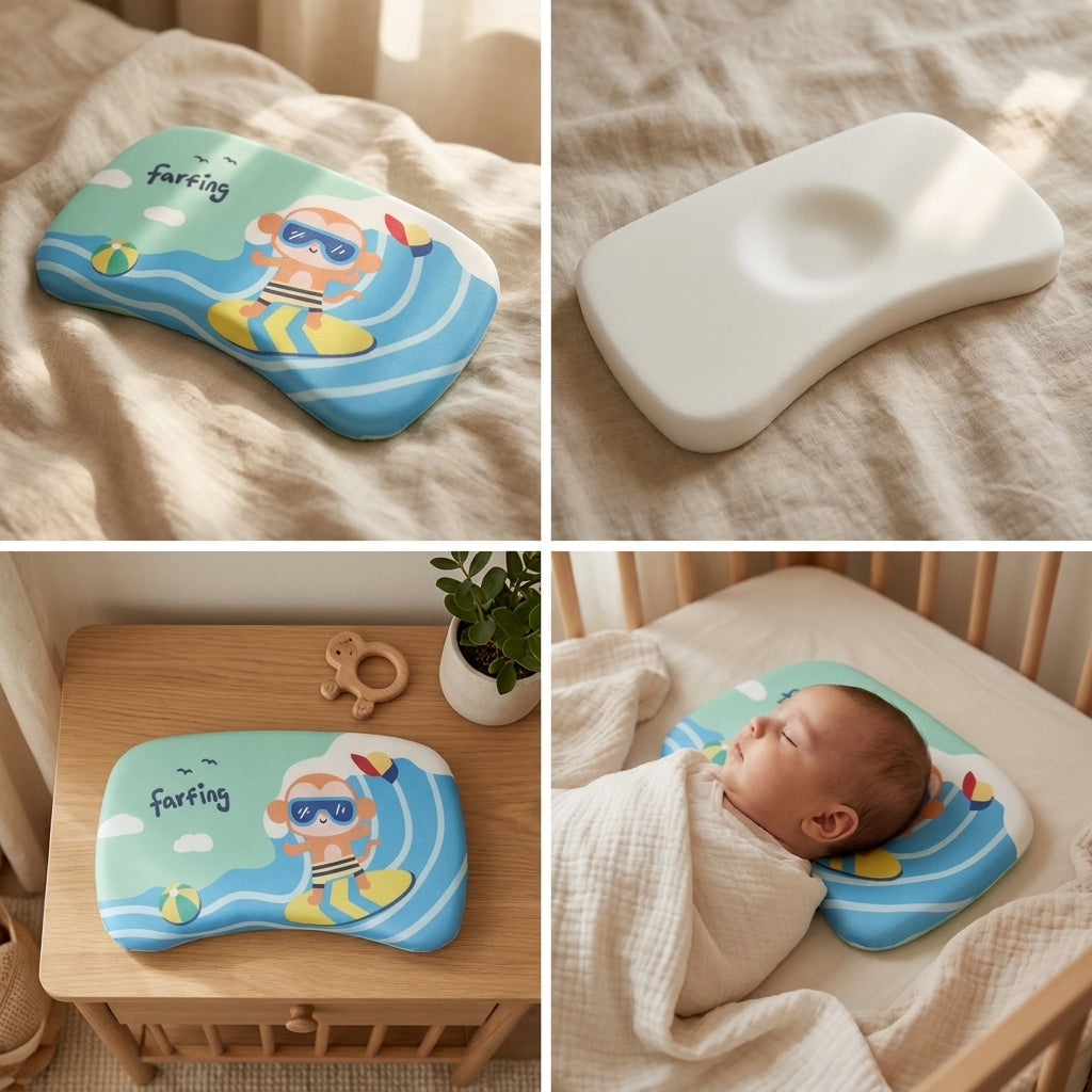 Baby Memory Foam Pillow – Soft Head Support for Newborns & Infants