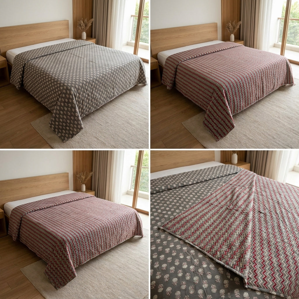 Double Reversible Mulmul Dohar – 350 Thread Count | Premium Summer Comfort