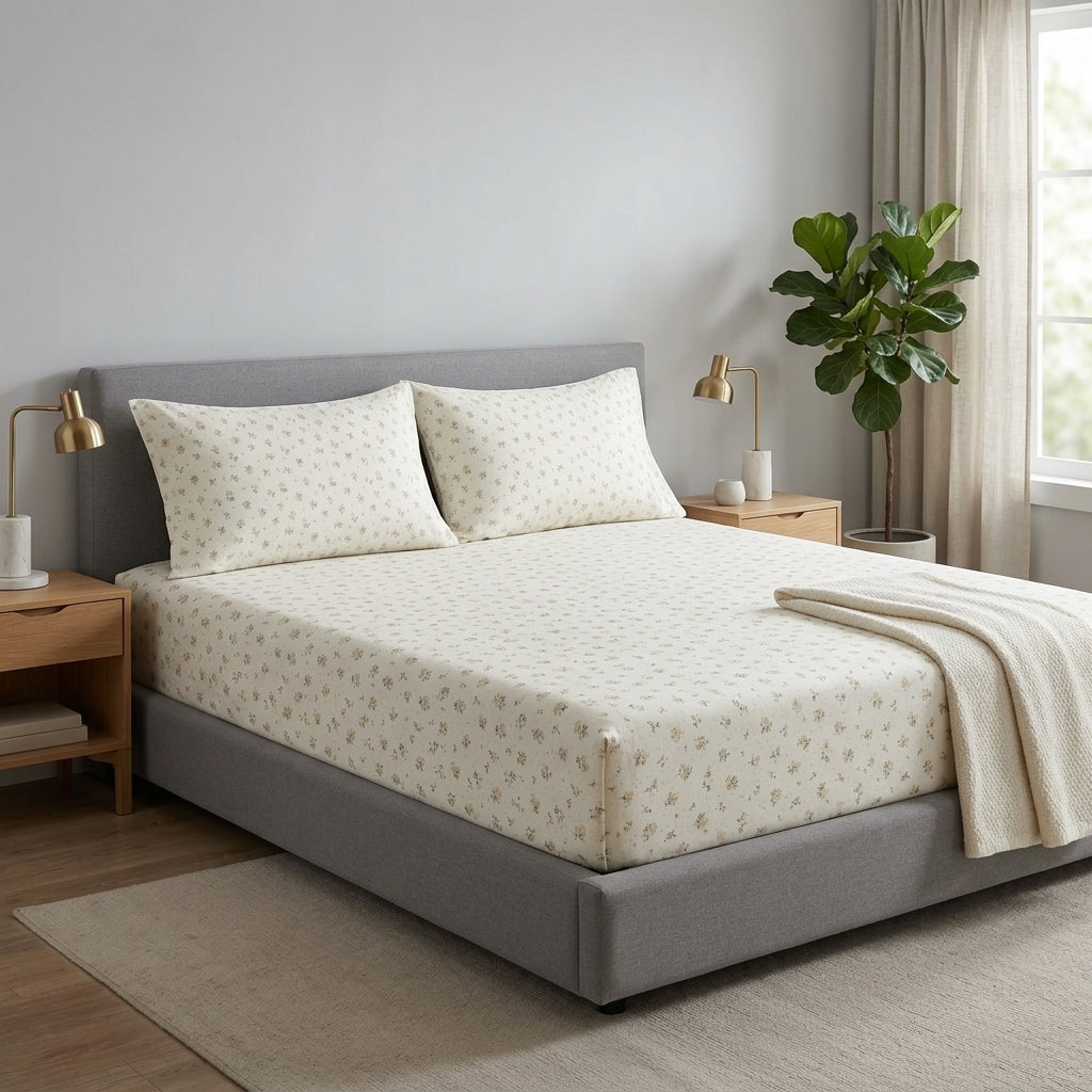 ✨ Super Spft Fitted Elastic Bedsheet – Pure Rib Cotton | King Size ✨