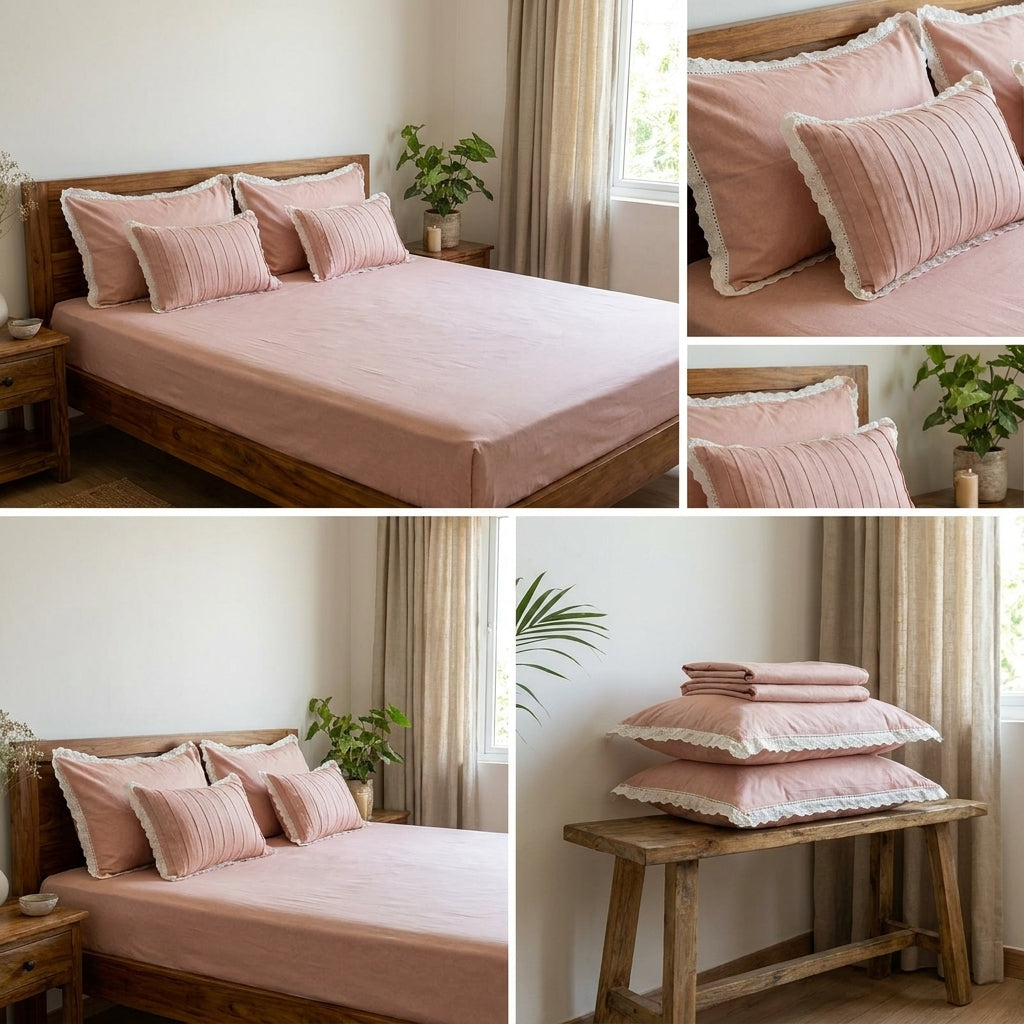 Premium Summer Bedsheet Set – 5 Piece Cotton Collection