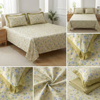 Thick Cotton Bedsheet With Chicken Lace Pillow Covers 108 -108 inch