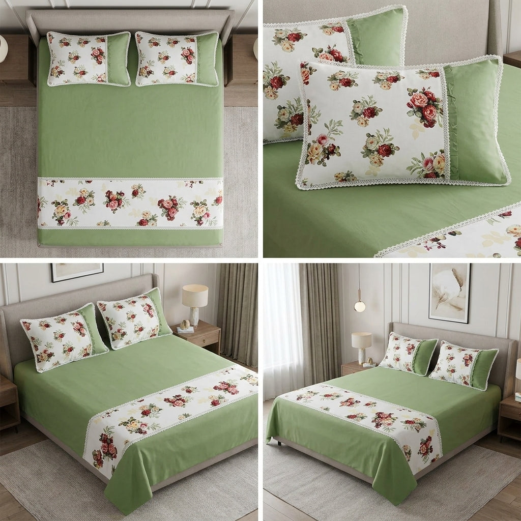 ✨ English King Size Non - Quilted Bedcover– 108 × 108 Inches ✨