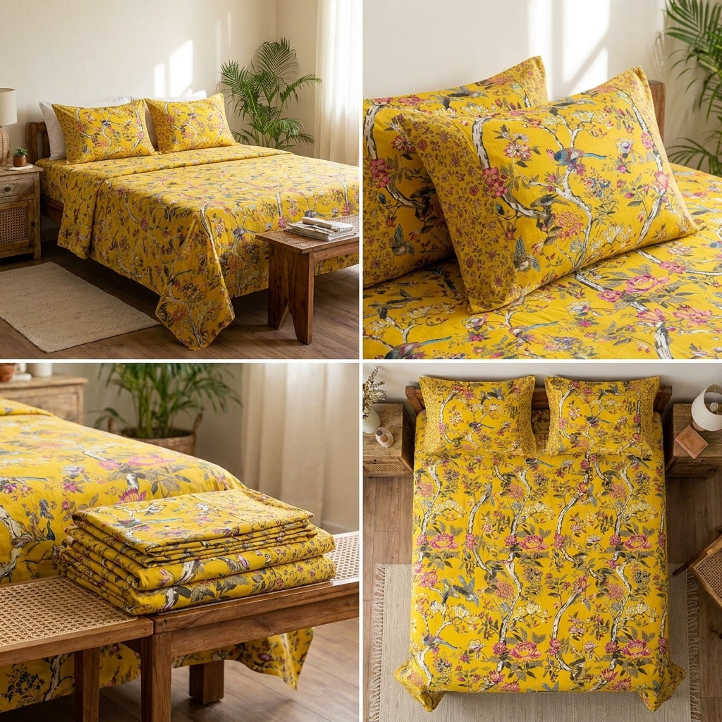 Ajrakh Cotton Bedsheet – King Size 120 x 120 Inches