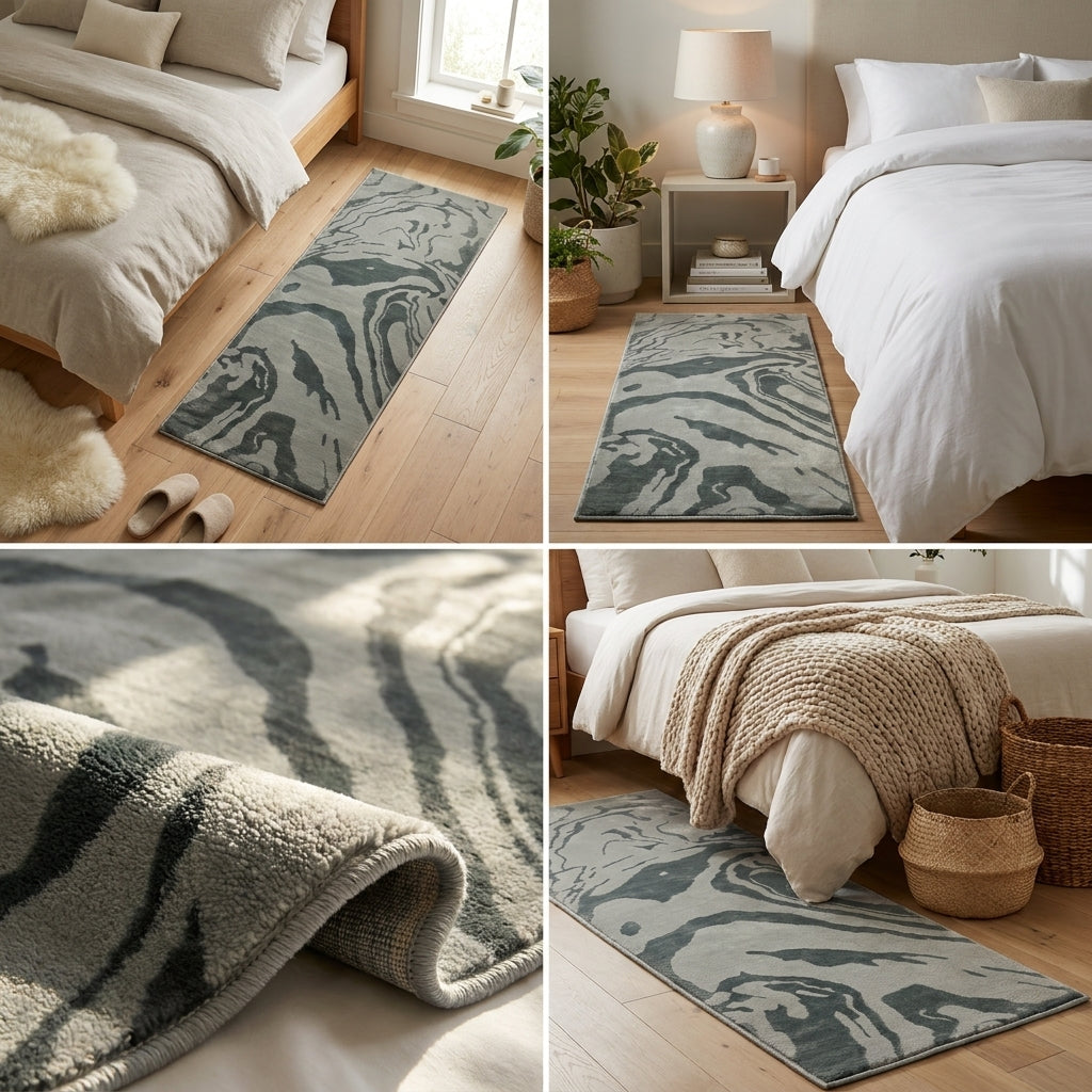 Luxury Bedside Runner Rug – Soft Modern Bedroom Carpet (60 × 140 CM) ✨