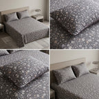 British Rose 100% Pure Cotton Bedsheet with Quilted Pillow Covers