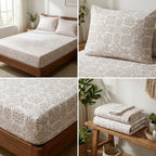 Classical Design Elastic/Fitted Bedsheets Pure Cotton 108 BY 108 Inch