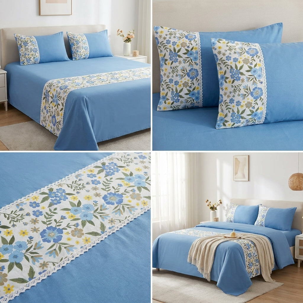 ✨ English King Size Non - Quilted Bedcover– 108 × 108 Inches ✨