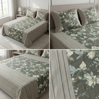 Jumbo Calcutta Phulkari Designs King Size Bedsheet Set (120 x 120 Inches) Product Code :- 55B145RKEH