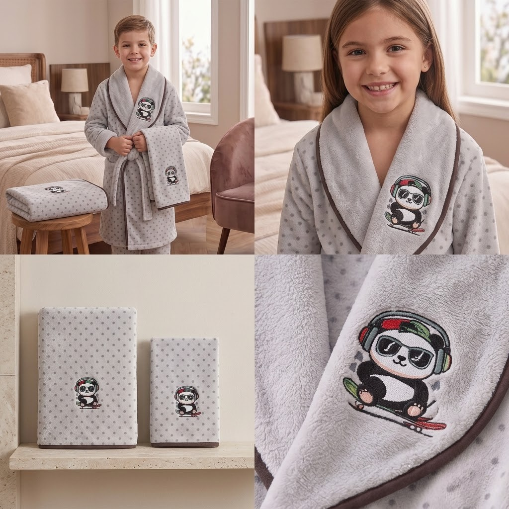 Kids 3-Piece Bathrobe & Towel Set | Bathrobe + Bath Towel + Hand Towel
