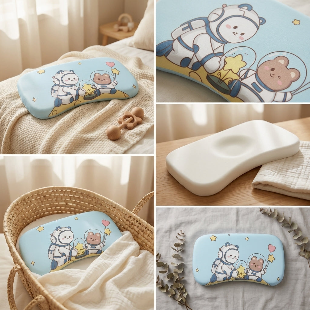 Baby Memory Foam Pillow – Soft Head Support for Newborns & Infants