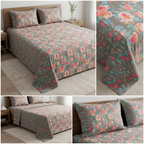 Jumbo Calcutta Phulkari Designs King Size Bedsheet Set (120 x 120 Inches) Product Code :- 55B145RKEH