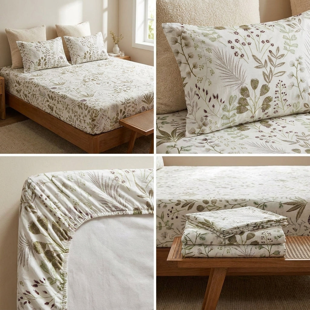 Classical Design Elastic/Fitted Bedsheets Pure Cotton 108 BY 108 Inch