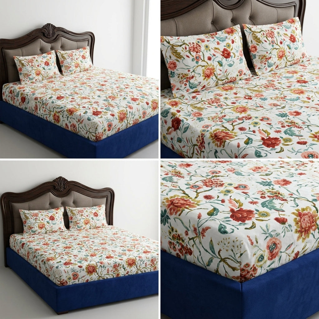 Fitted Bedsheets Pure Cotton 108 BY 108 Inch