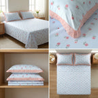 Thick Cotton Bedsheet With Chicken Lace Pillow Covers 108 -108 inch