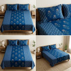 Jumbo Calcutta Phulkari Designs King Size Bedsheet Set (120 x 120 Inches) Product Code :- 55B145RKEH
