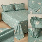 Thick Cotton Bedsheet With Chicken Lace Pillow Covers 108 -108 inch