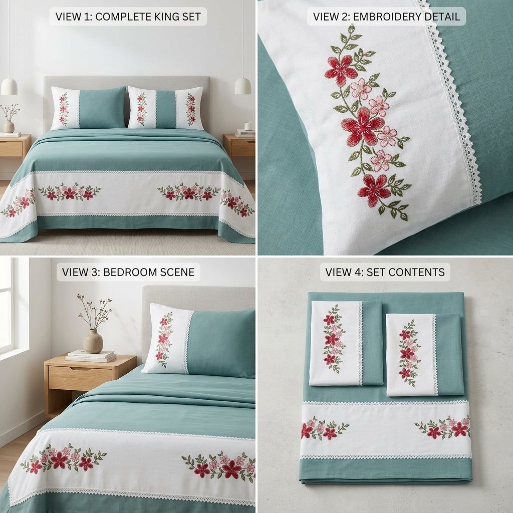 ✨ English King Size Non - Quilted Bedcover– 108 × 108 Inches ✨