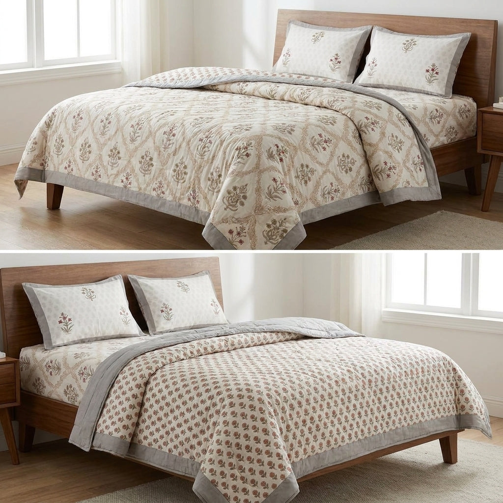 Summer 4 PC Mulmul Quilt Set – Organic Cotton Collection