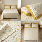 Thick Cotton Bedsheet With Chicken Lace Pillow Covers 108 -108 inch