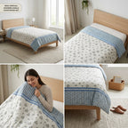 Reversible Cotton Dohar – Single Bed pair  (160 × 220 cm)