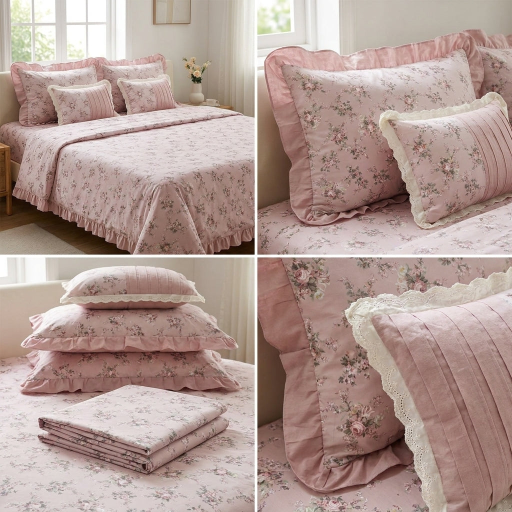 Premium Summer Bedsheet Set – 5 Piece Cotton Collection