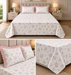 English Garden Cotton Floral Bedsheet Set – King Size 3 Pcs