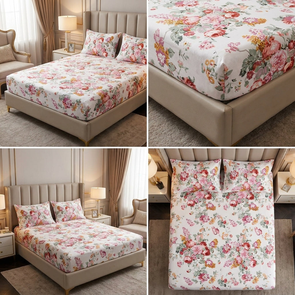 Fitted Bedsheets Pure Cotton 108 BY 108 Inch
