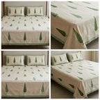 Khadi / Slub Cotton King Size Bedcover Set (with 2 Pillow Covers)