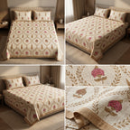 Khadi / Slub Cotton King Size Bedcover Set (with 2 Pillow Covers)