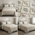 Khadi / Slub Cotton King Size Bedcover Set (with 2 Pillow Covers)