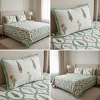 Khadi / Slub Cotton King Size Bedcover Set (with 2 Pillow Covers)