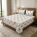 Khadi / Slub Cotton King Size Bedcover Set (with 2 Pillow Covers)
