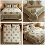 Khadi / Slub Cotton King Size Bedcover Set (with 2 Pillow Covers)