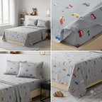 Soft & Playful Kids Bedsheet Set (108 × 108) – 100 % Soft Pure Cotton with 2 Pillow Covers