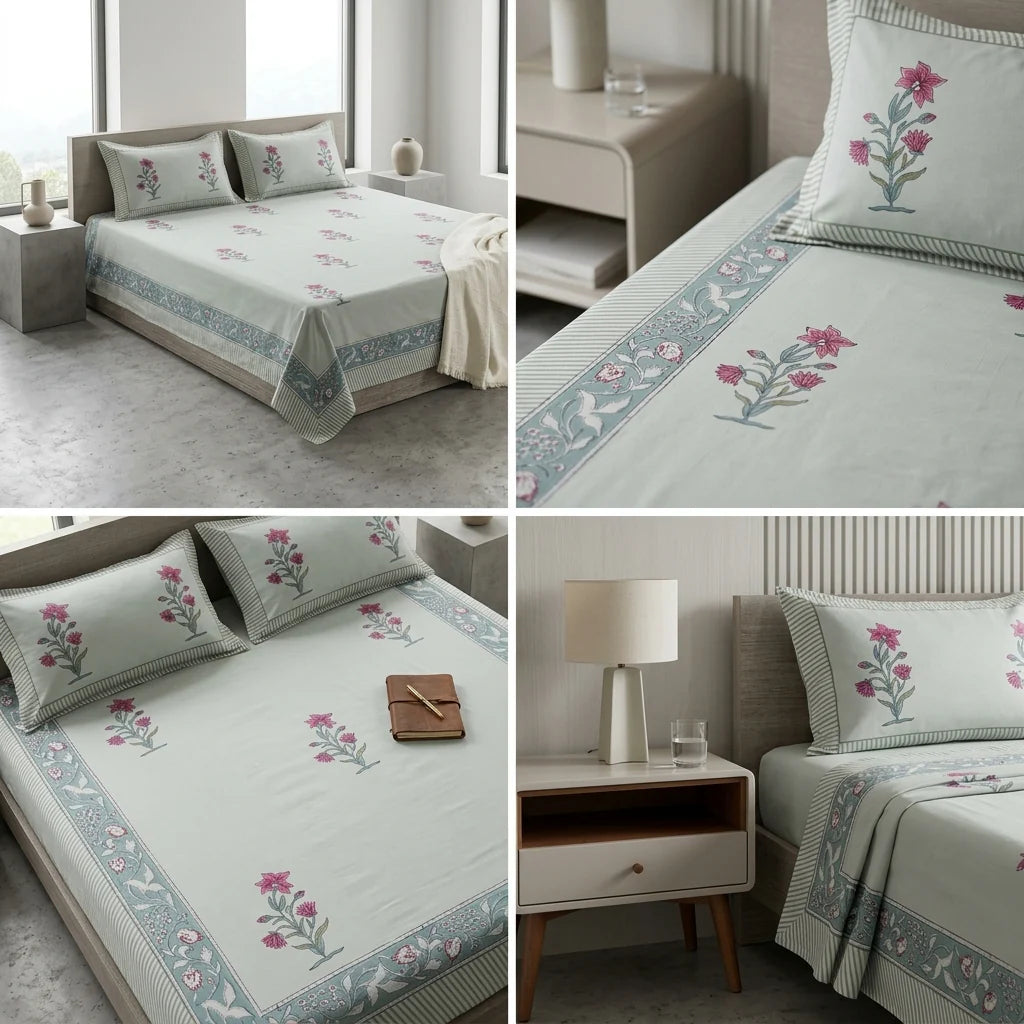 World's Finest Percale Dye Base Bedsheets – 600 Thread Count (King Size 108 x 108 inches) Product Code :- 55B188RKEH