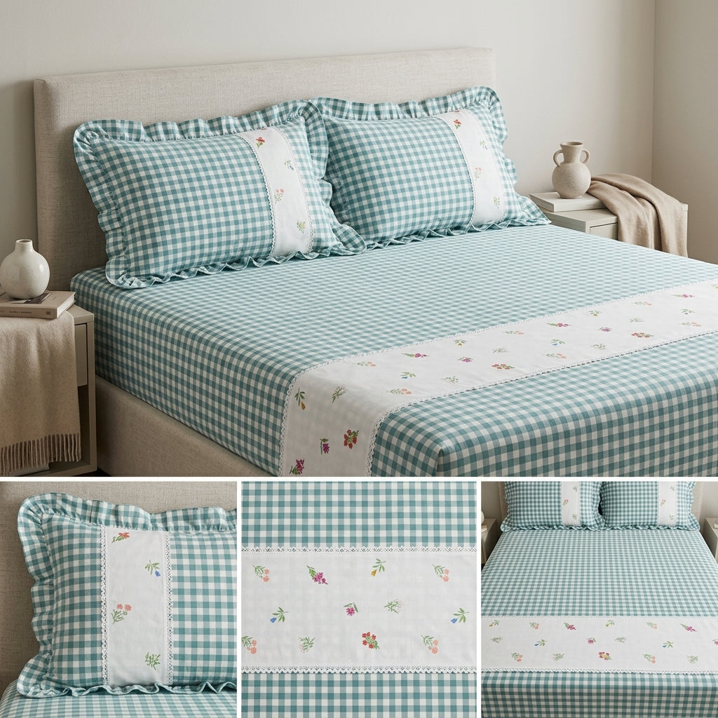 Victorian Non - Quilted Bedcover Size– 108 × 108 Inches ✨