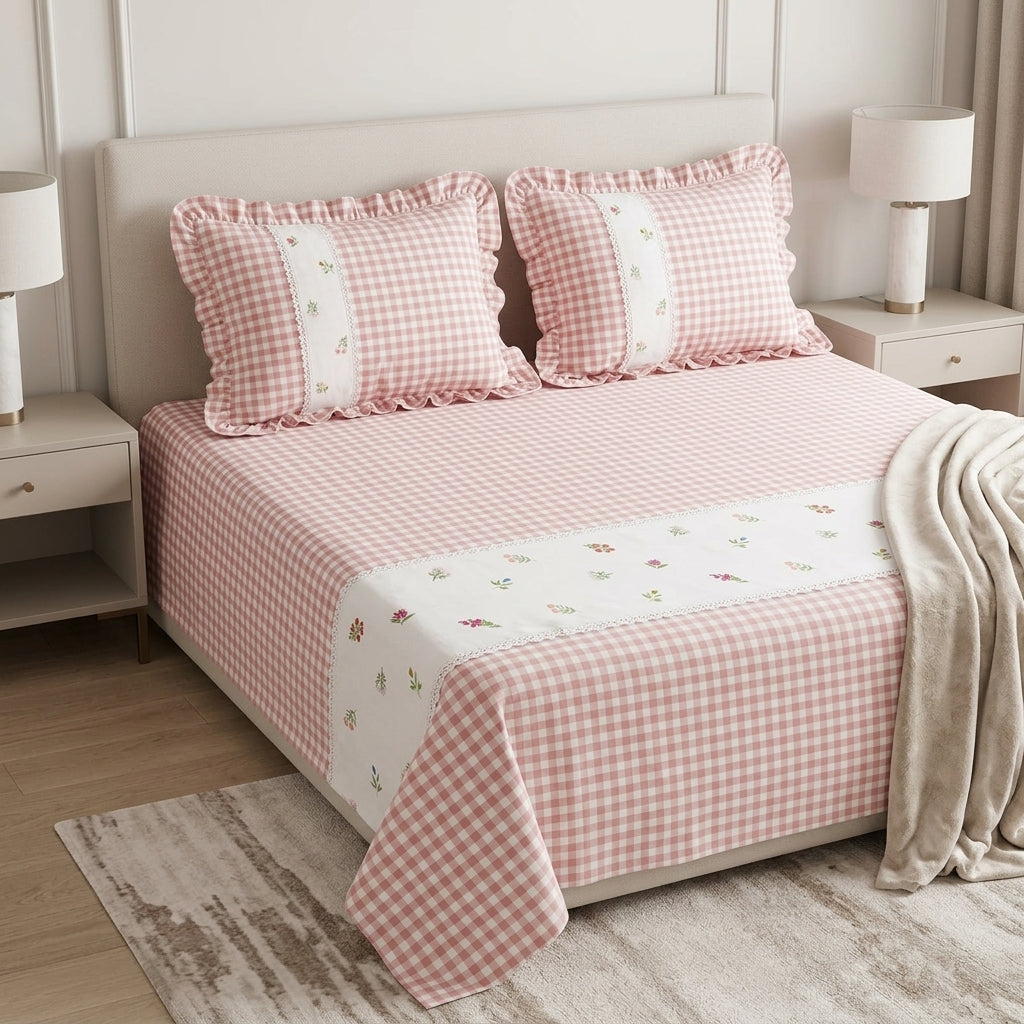 Victorian Non - Quilted Bedcover Size– 108 × 108 Inches ✨