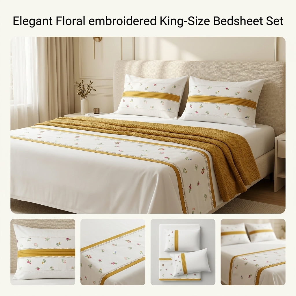 ✨ English King Size Non - Quilted Bedcover– 108 × 108 Inches ✨