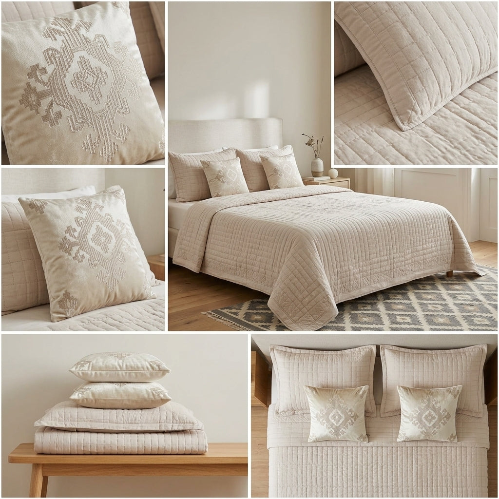 ✨Regal Touch Quilted Bedcovers Bedcover Set – 5 Piece Luxury Bedding Collection ✨